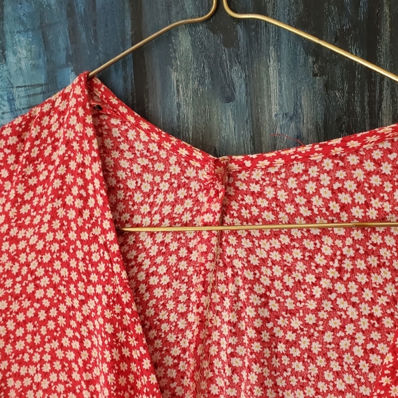 Rayon Dress Floral Print Tie Sleeves - Picture 9 of 9